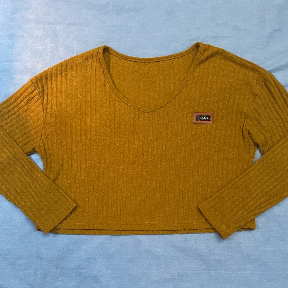 Yellow Cropped Sweater